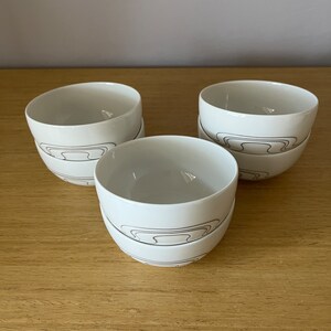 vintage rosenthal germany asimmetria fruit / dessert bowls, white gold, bjørn wiinblad image 2