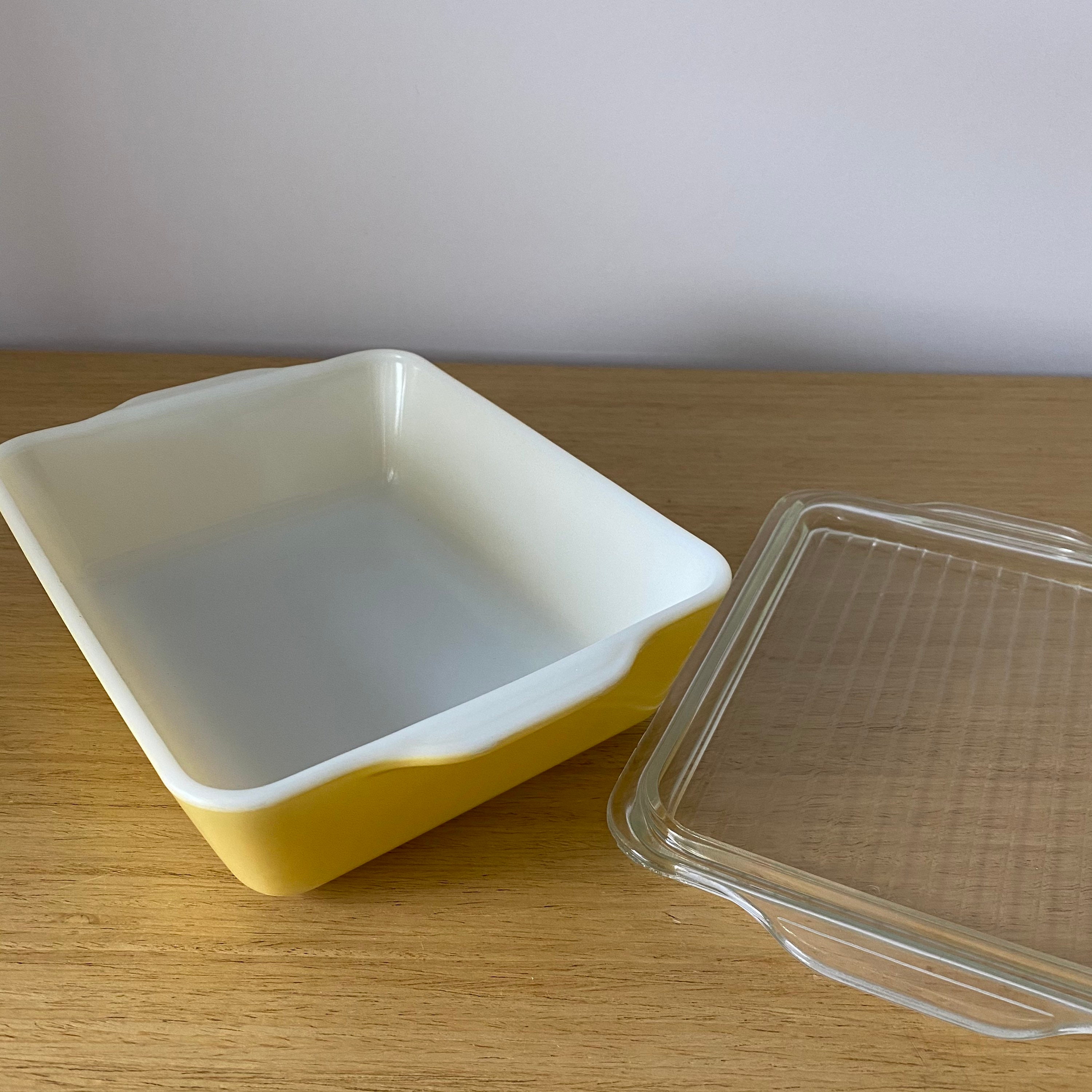 Pyrex yellow refrigerator dish 0503 with lid Etsy