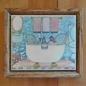 susan gantner bathing elephants framed tile image 2