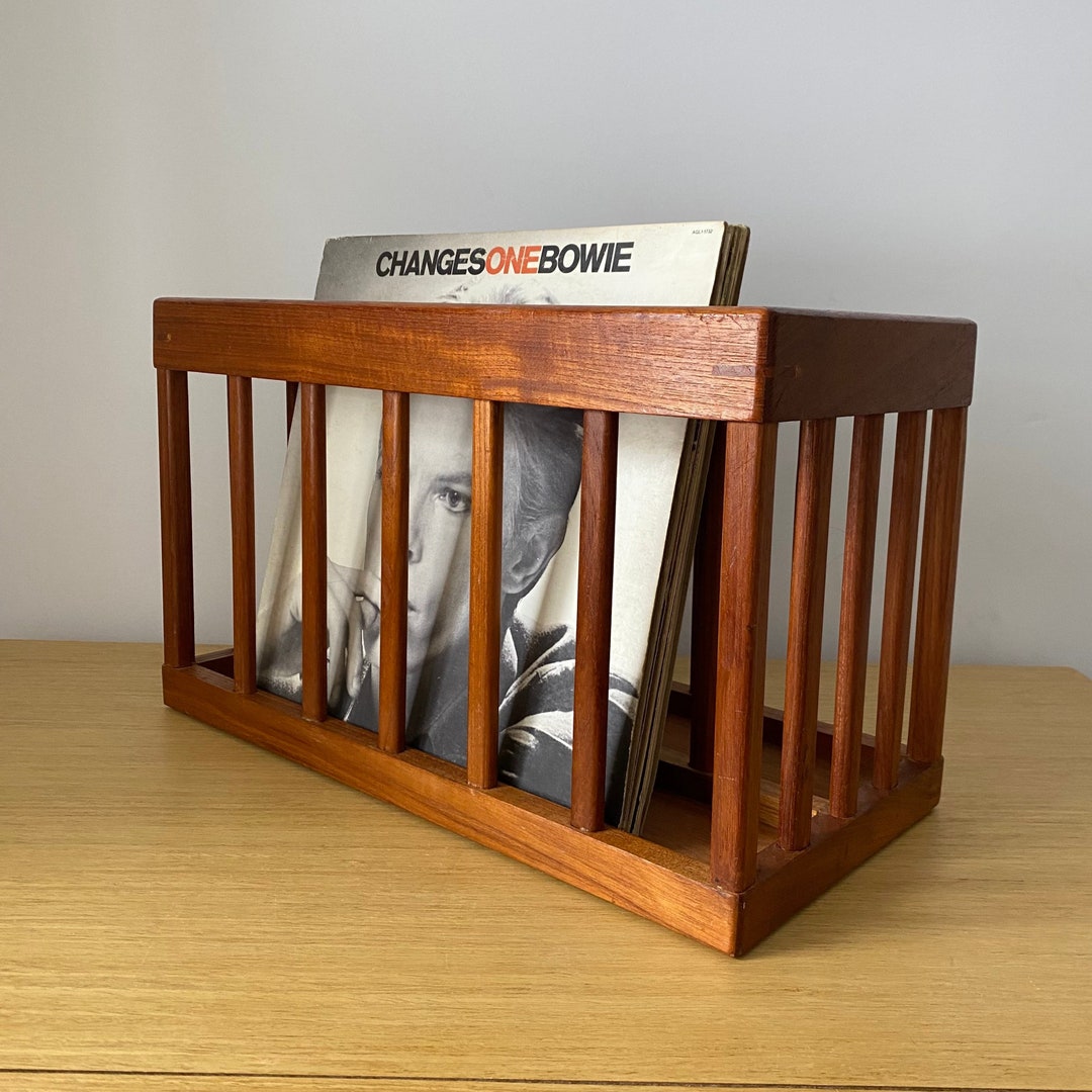 Vintage Teak Magazine Rack Record Storage Danish Modern Etsy