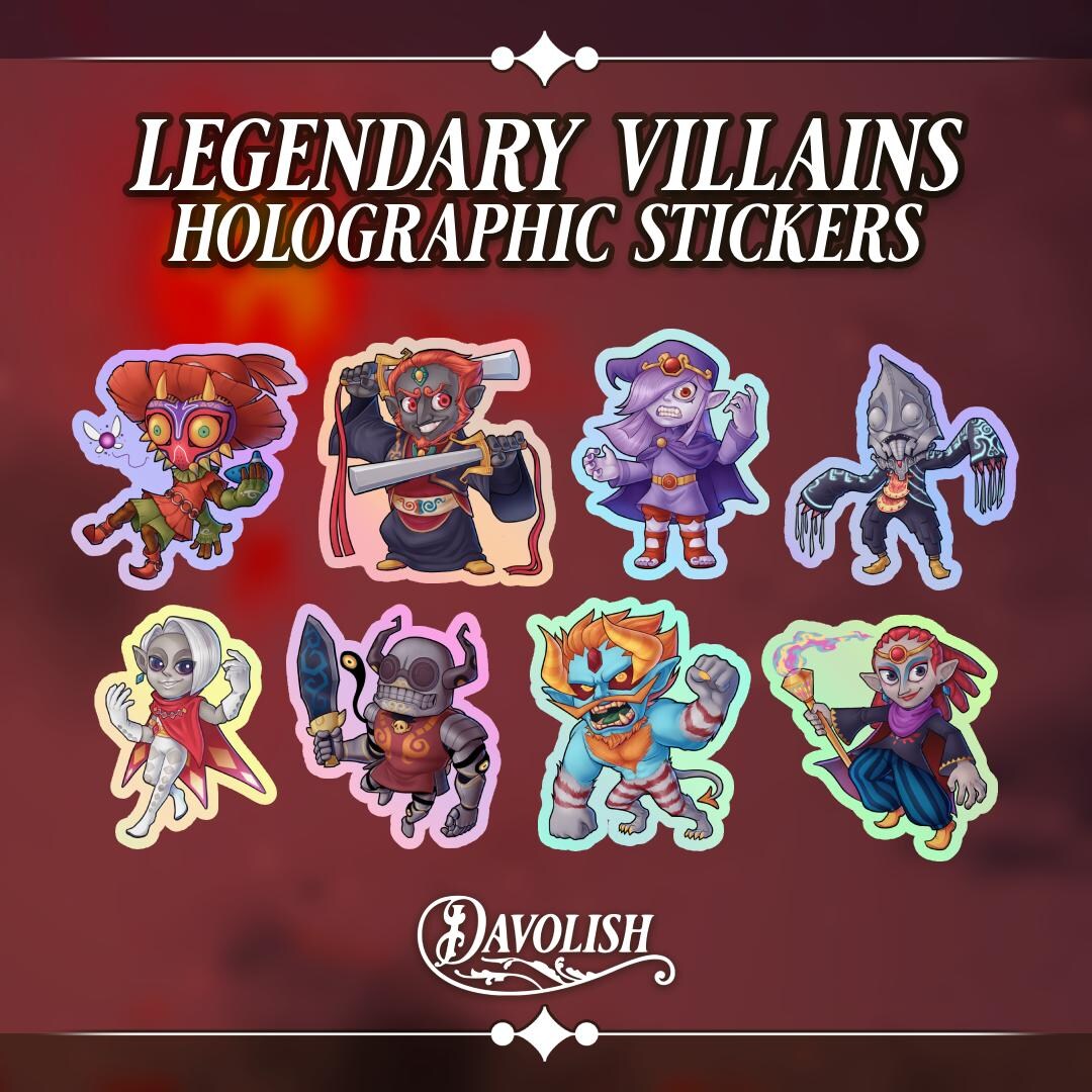 Legendary Sticker Legendary Villains - Holographic Stickers - Etsy