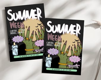 Summerween Party Invitation: Spooky Crystal Ball Design (Digital Download)