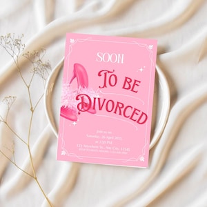 Invitación a fiesta para futuros divorciados, celebración de divorcio, fiesta de ruptura, plantilla editable de Canva, descarga digital