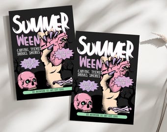 Summerween Party Invitation: Spooky Halloween Theme (Digital Download)