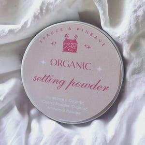 Vegan Face Powder, Translucent Setting Powder, Organic Setting Powder for Medium to Light Complexion