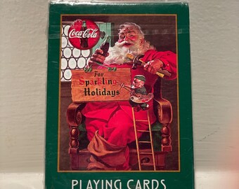 Vintage Coca-Cola Santa Spielkarten, versiegelt 1998 Deck