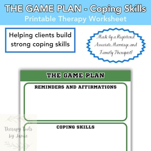 The Game Plan | COPING SKILL WORKSHEET