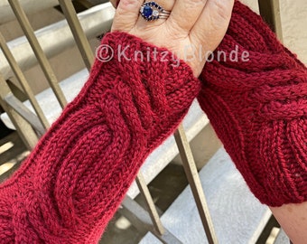 Claire's Gauntlets, Outlander Fingerless Wool Mitts, 6 Custom Colors