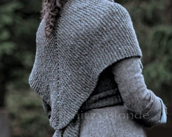 Hand Knit Wool Triangle Shawl, Outlander Inspired, Custom Colors