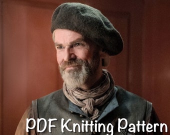 PDF Knitting Pattern, Scottish Highlands Tam, Scottish Bonnet Beret, Hand knit, hand felted