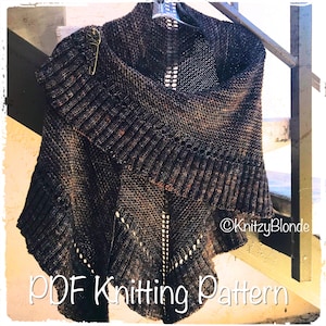 PDF Knitting Pattern Lallybroch Shawl Outlander Inspired Triangle Ruffle Shawl image 1