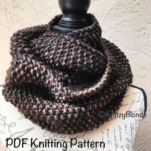 Claire Cowl Outlander, PDF Knitting Pattern, 2 patterns, Chunky Knit Infinity Scarf Cowl