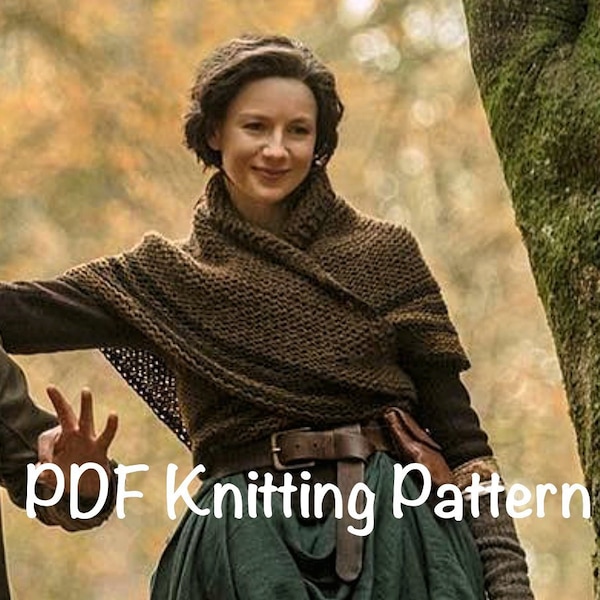 Claire's Carolina Shawl, PDF Knitting Pattern, Striped Triangle Shawl, Outlander S4 Drums of Autumn Claire Fraser Frasers Ridge