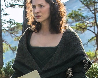 Outlander Claire Rent Shawl Triangle Tweed Highlands Wool, 4 kleuropties, op bestelling gemaakt