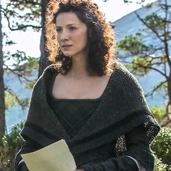 Outlander Claire Rent Shawl Triangle Tweed Highlands Wool, 4 Color Options, Made to Order