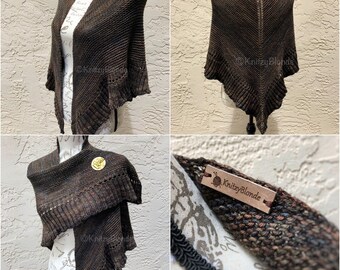 Lallybroch Shawl, Custom Hand Knit Ruffle Triangle Shawl, 4 Color Options, Knit to Order, Outlander