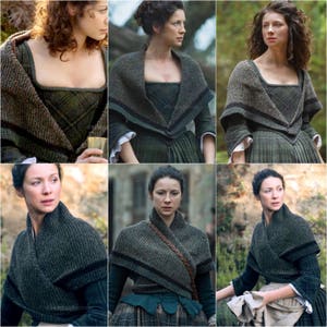 Outlander Shawl, Rent Shawl, Claire Fraser, Triangle Tweed Highlands Wool, Made to Order image 3