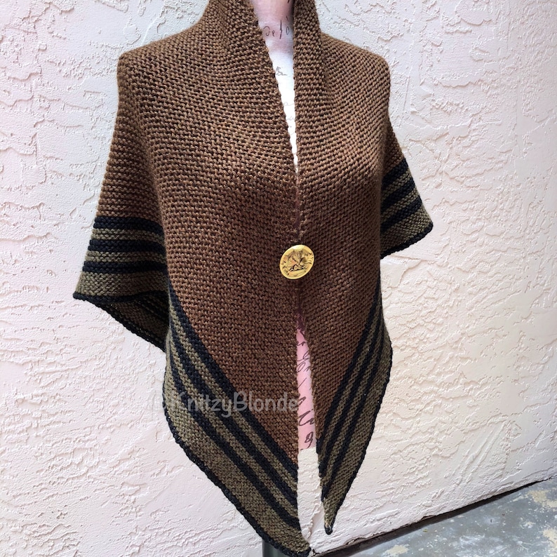 Claire's Carolina Shawl, PDF Knitting Pattern, Striped Triangle Shawl, Outlander S4 Drums of Autumn Claire Fraser Frasers Ridge image 7