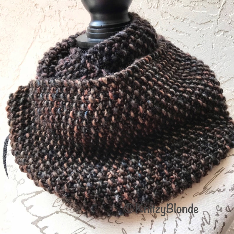 Outlander Infinity Scarf Cowl Seed Stitch Luxe Merino Wool Chunky Yarn 4 Colors image 1