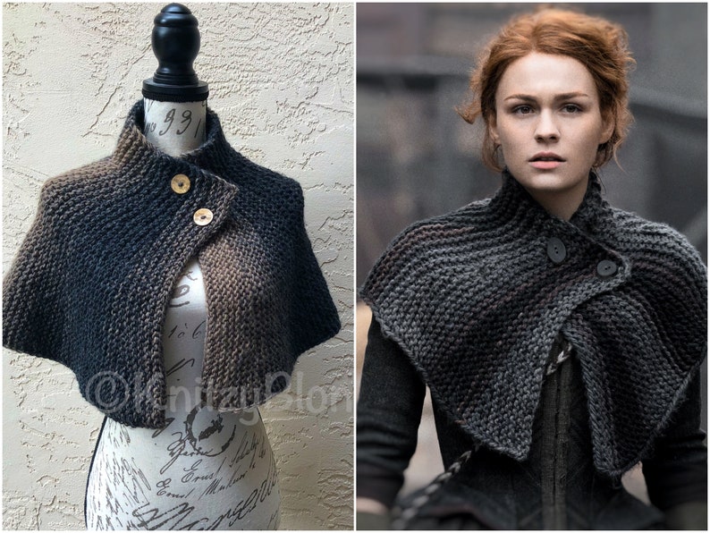 Brianna's Capelet Outlander Season 4 Cape, Custom Knit in 3 Color Choices image 2