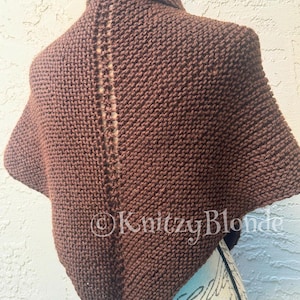 READY TO SHIP, Claire&#39;s & Brianna&#39;s Work Shawl, Outlander Season 7, Triangle Shawl, 100% Wool, Color Chocolate Brown,