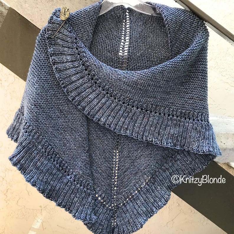 PDF Knitting Pattern Lallybroch Shawl Outlander Inspired Triangle Ruffle Shawl image 4