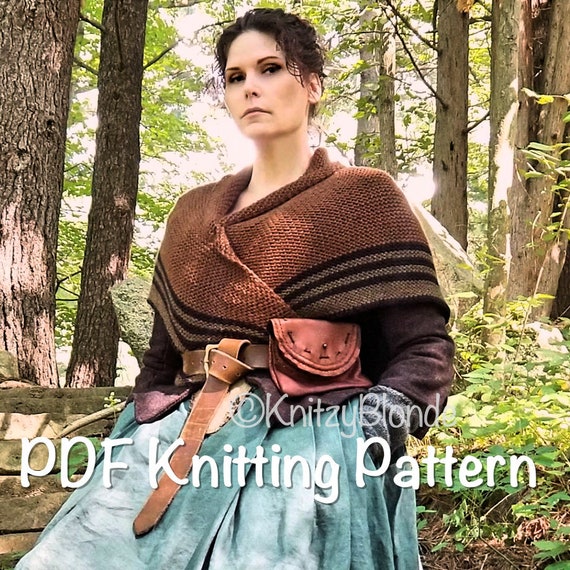 Outlander Carolina Shawl Pdf Knitting Pattern Claire Fraser Striped Triangle Shawl Drums Of Autumn Frasers Ridge