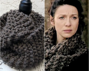 Outlander Claire Cowl Infinity Scarf Chunky Knit, 8 Colors Wool Blend
