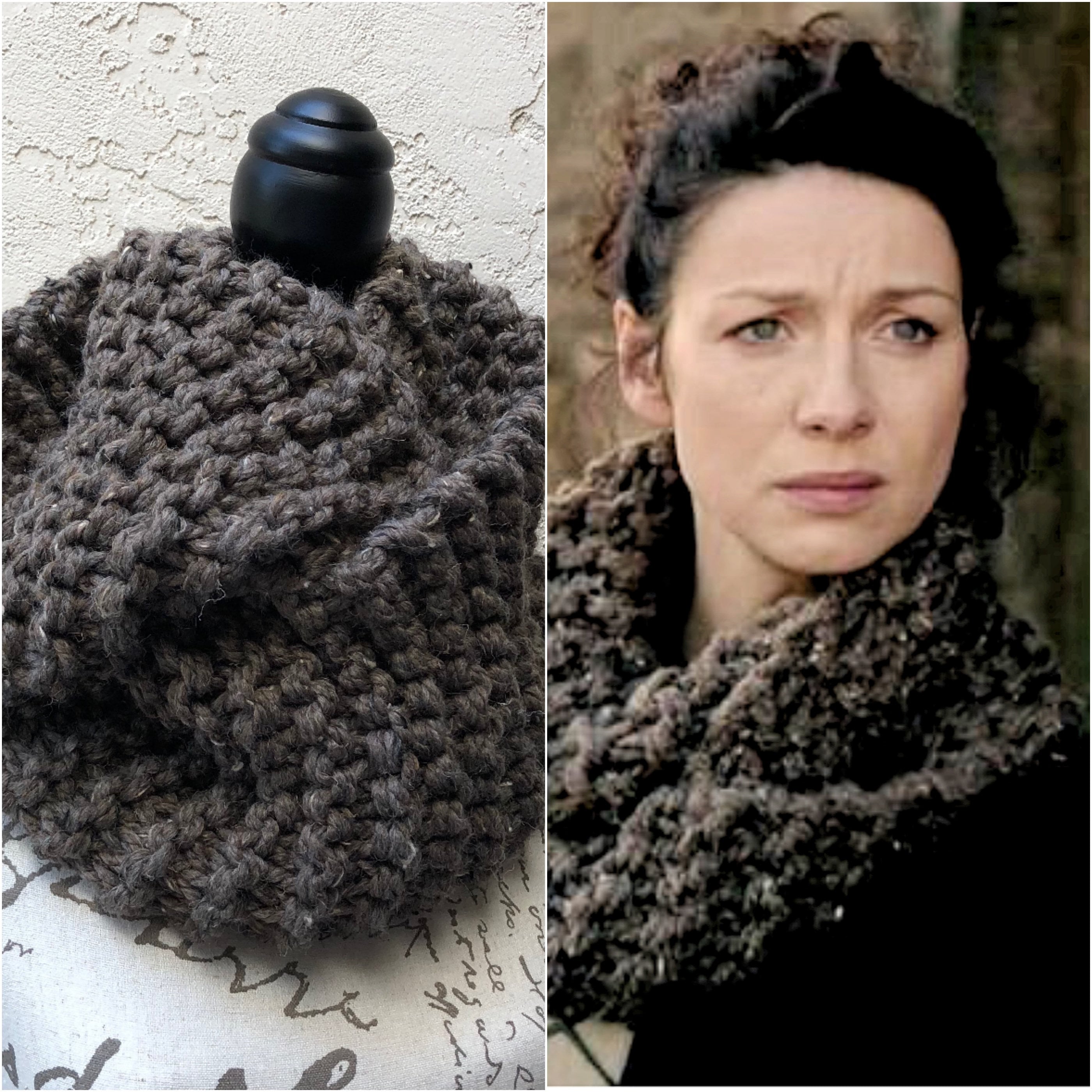 Outlander Claire Cowl Infinity Scarf Chunky Knit, 8 Colors