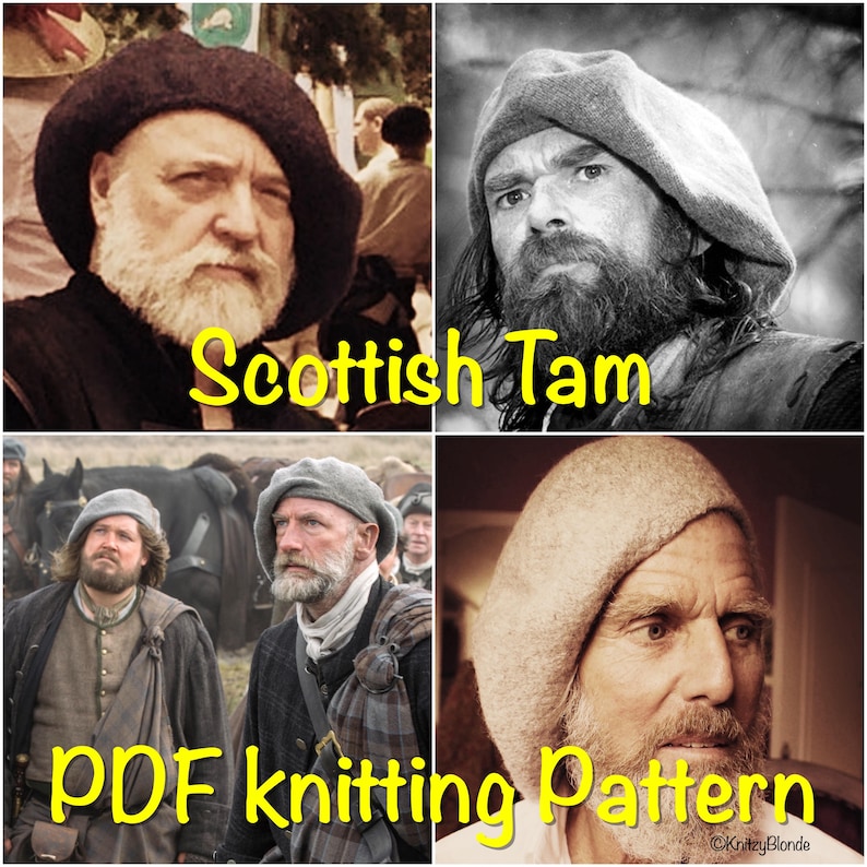 PDF Knitting Pattern, Scottish Highlands Tam, Scottish Bonnet Beret, Hand knit, hand felted image 2