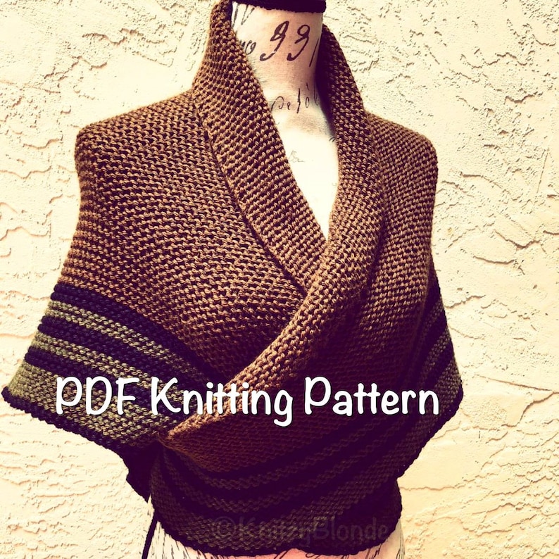 Claire's Carolina Shawl, PDF Knitting Pattern, Striped Triangle Shawl, Outlander S4 Drums of Autumn Claire Fraser Frasers Ridge image 2