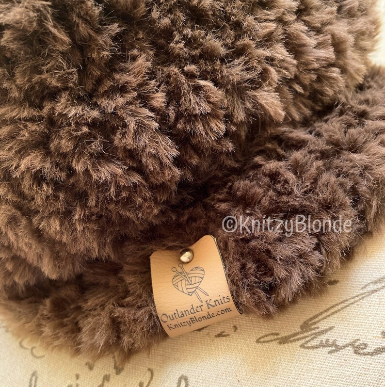 Outlander Claire Cowl Faux Fur, Hand Knit Made to Order, 4 Different Colors image 9