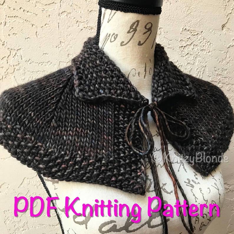 Claire's Hunt Capelet PDF Knitting Pattern Cape Shoulder Wrap, Knitting Pattern Only image 1