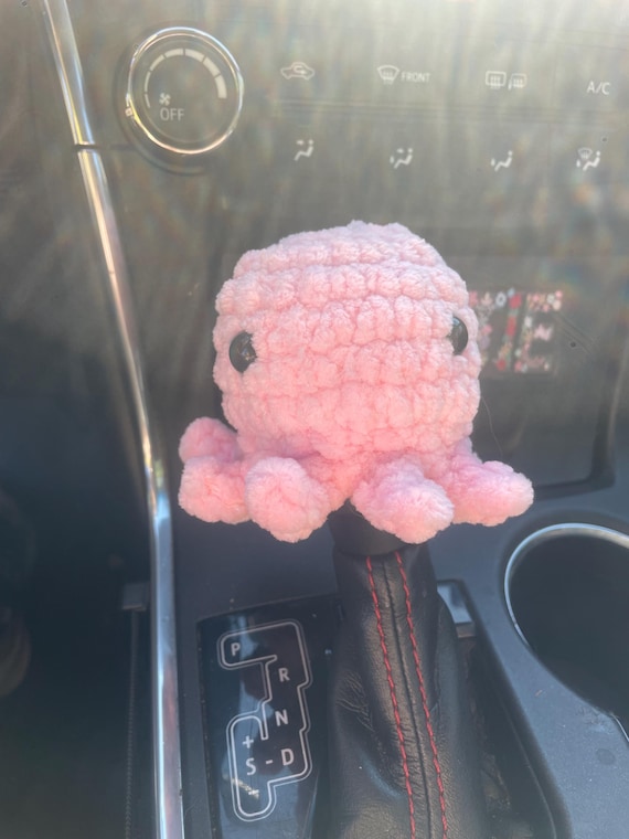 Octopus Gear Shift Cover: Plush Girl Car Decor Shifter - car accessories - crochet amigurumi - gift