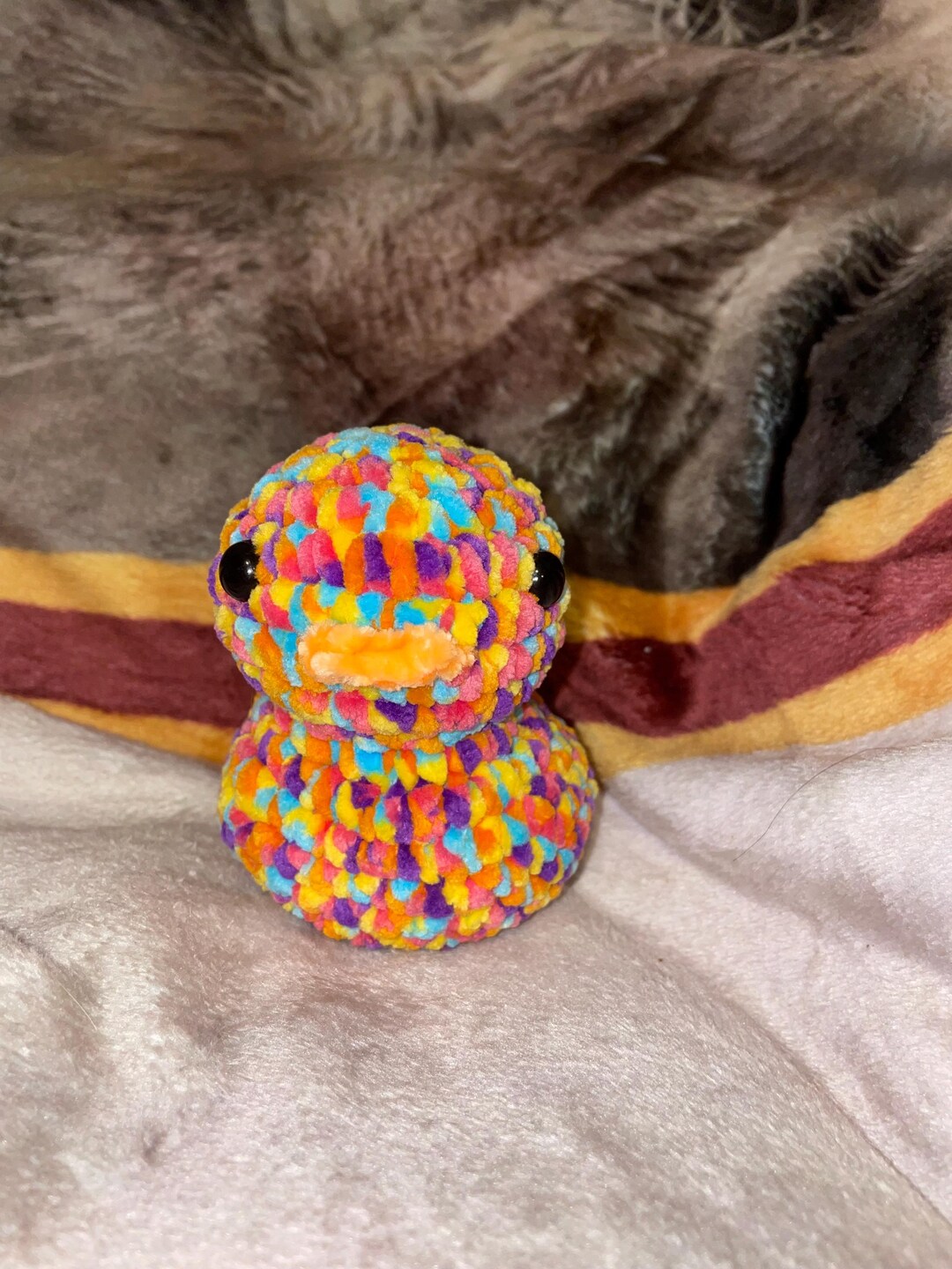 Tie Dye Duck Amigurumi Handmade Crochet Plush Toy Colorful Stuffed ...