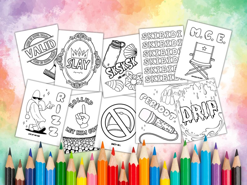 Slang Coloring Book Printable Digital Download Fun Coloring Pages for ...