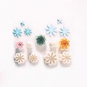 Polymer Clay Flower Cutters - Floral Shape Earring Making Tools, Botanical Clay Cutter Set for Jewelry & Crafting
