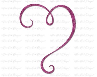 Swirly Heart Svg Etsy