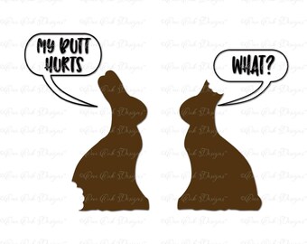 Download Bite Me Chocolate Easter Bunny SVG DXF PNG cut file for ...