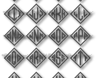 Diamond Monogram Font Alphabet SVG Files / DXF / pdf / eps / AI / jpg / png / for Cameo, Cricut, and other electronic cutting machines