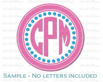 Circle Monogram Frame SVG DXF PNG for Cameo, for Cricut & other electronic cutters