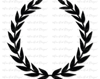 Laurel Leaf Wreath SVG DXF PNG digital file