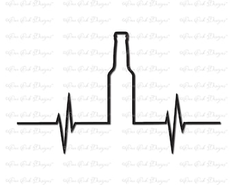 Beer Bottle EKG SVG / dxf / pdf / png / jpg File for Cameo, Cricut, and other electronic cutters