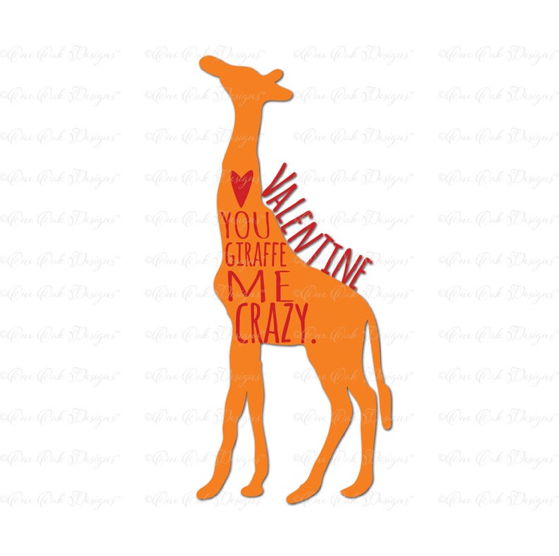 Download Giraffe Valentine SVG DXF PNG File for Cameo Cricut and ...