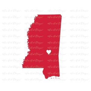 Mississippi-Herz-SVG-Datei Svg Dxf Png Pdf Jpg für Cameo, Cricut erkunden & anderen elektronischen Formen