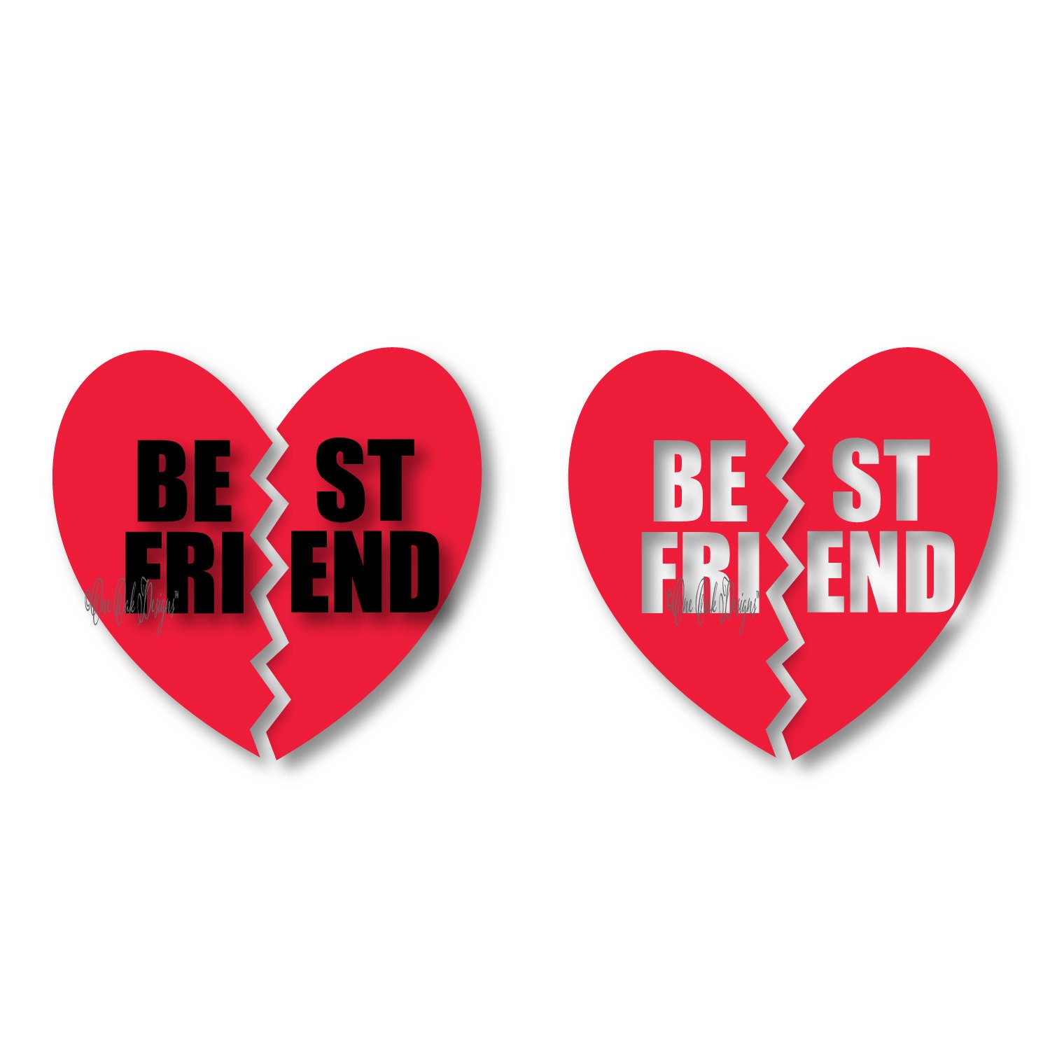 Download Best Friend Split Heart File DXF PDF ai eps png jpg svg | Etsy