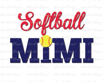 Softball Mimi SVG DXF PNG file for Cameo Cricut & other electronic cutter