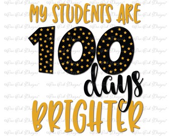 100 Days School for Teacher SVG File svg / pdf / dxf / jpg / png  cut file for Cameo Cricut & other electronic cutters