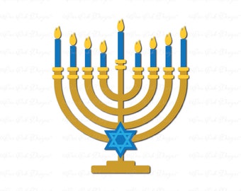 Menorah SVG DXF PNG Cut File for Cameo Cricut & other electronic cutting machines