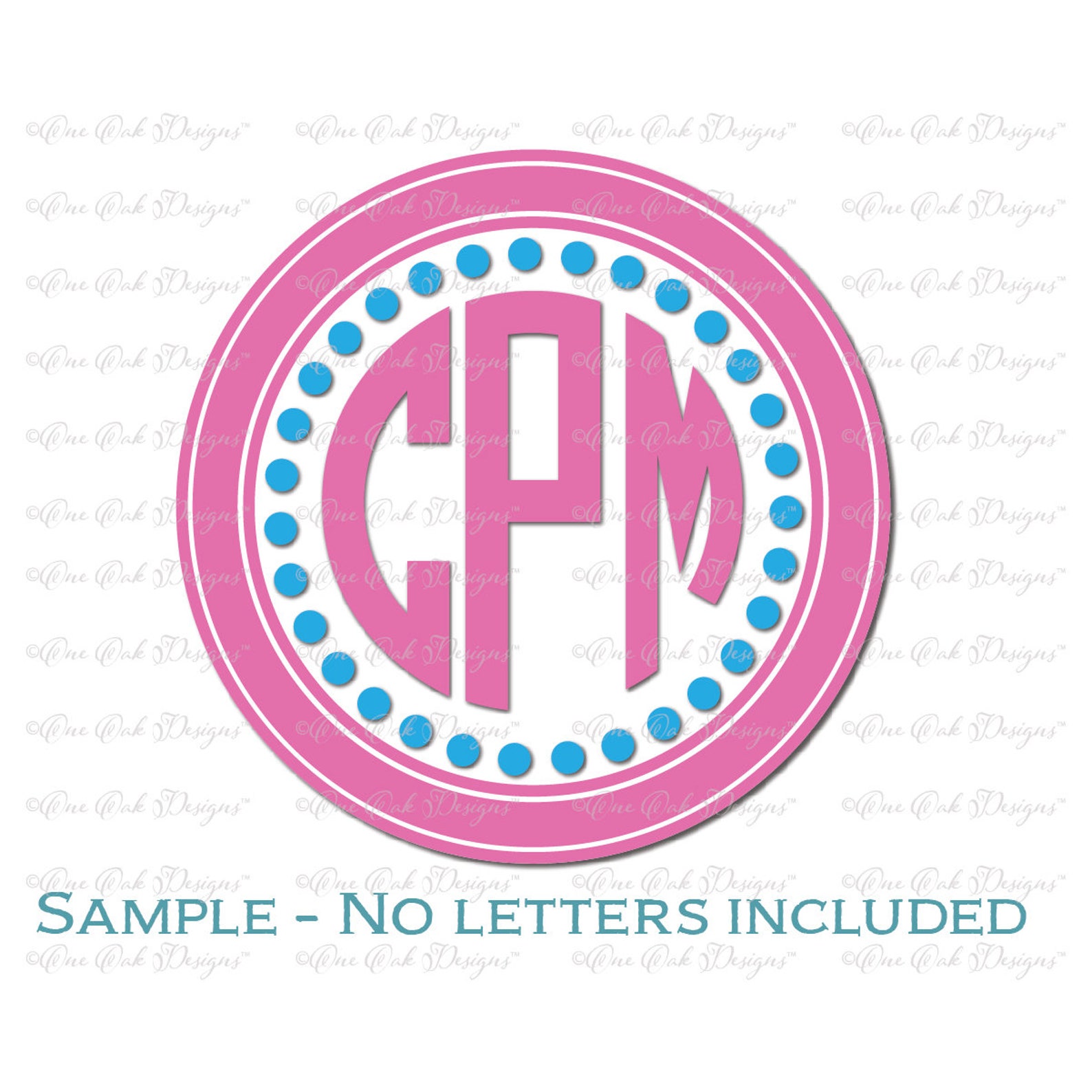 Circle Dot Monogram Frame SVG File Svg / Dxf / Pdf / Png / Jpg - Etsy
